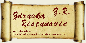 Zdravka Ristanović vizit kartica